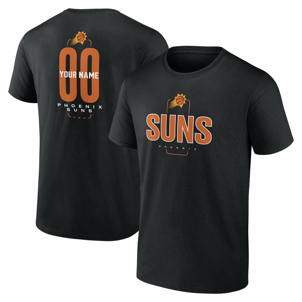 Phoenix Suns Center Court Name & Number Custom T-Shirt Black
