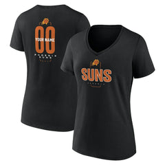 Phoenix Suns Women's Center Court Name & Number Custom V-Neck T-Shirt Black