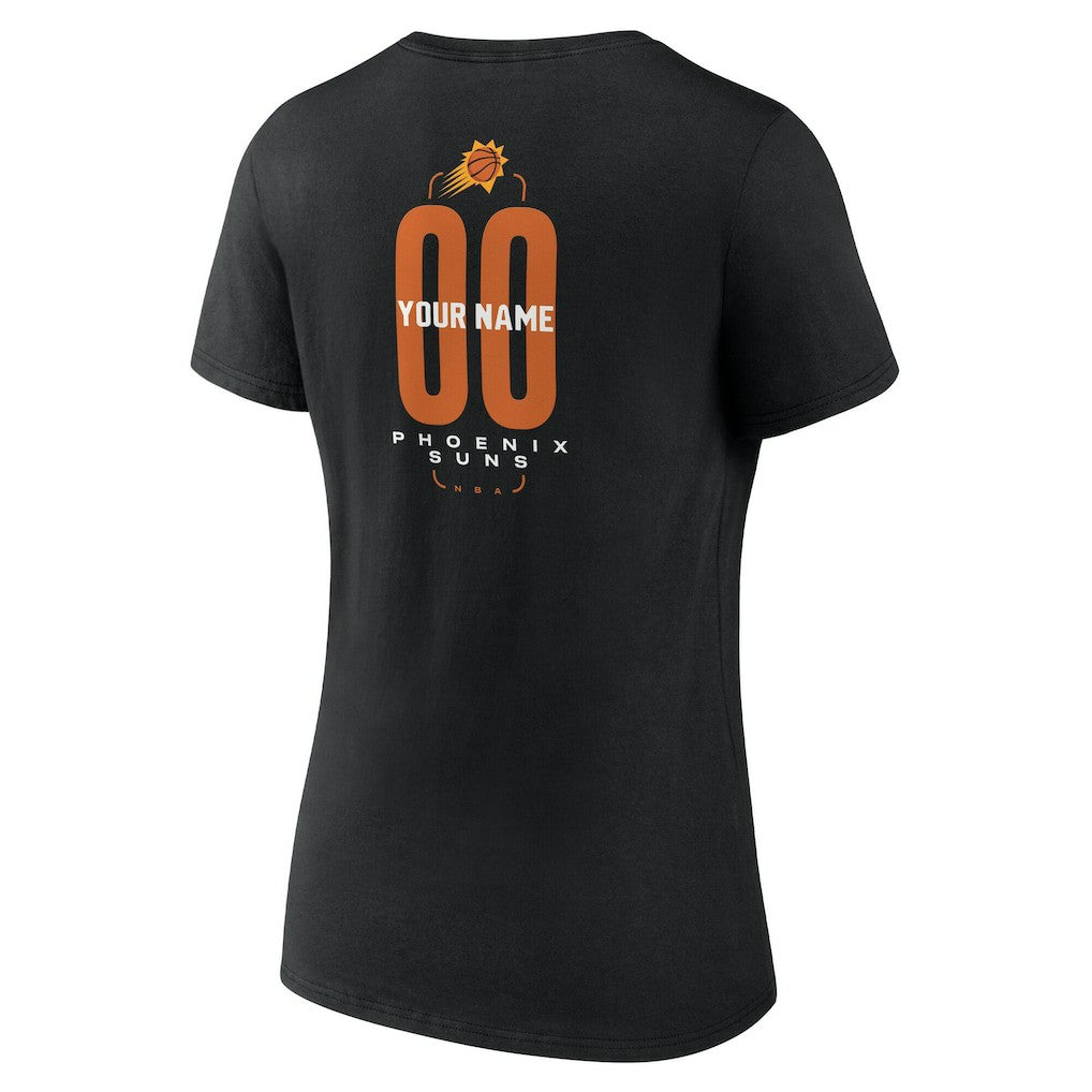 Phoenix Suns Women's Center Court Name & Number Custom V-Neck T-Shirt Black
