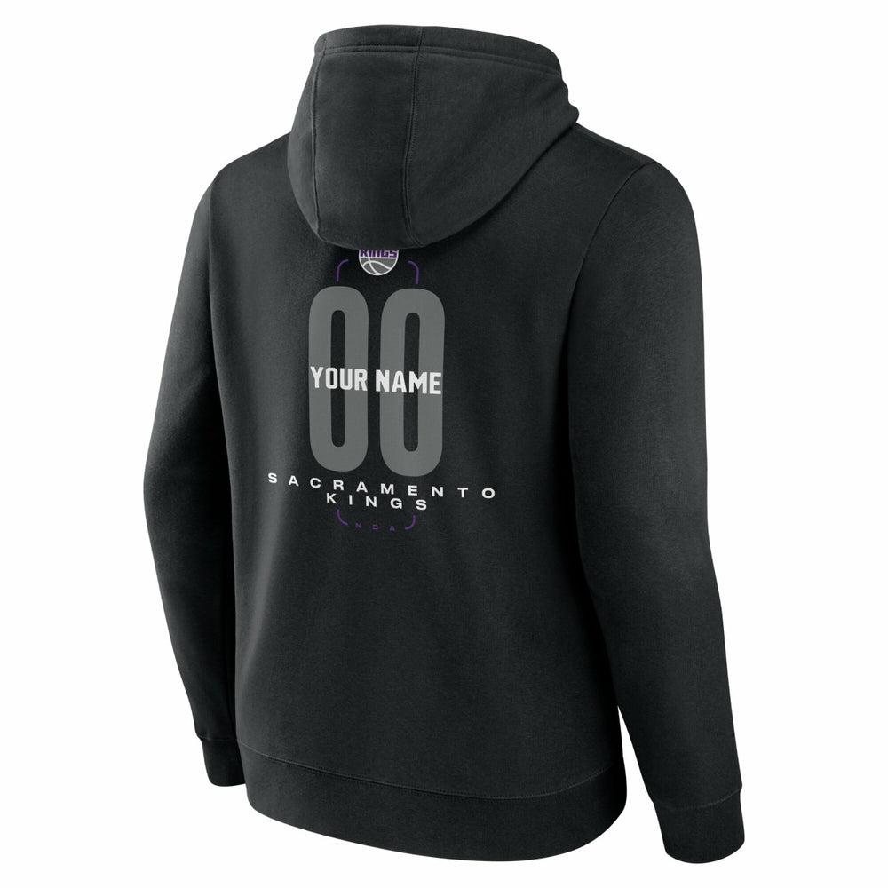 Sacramento Kings Center Court Name & Number Custom Hoodie Black