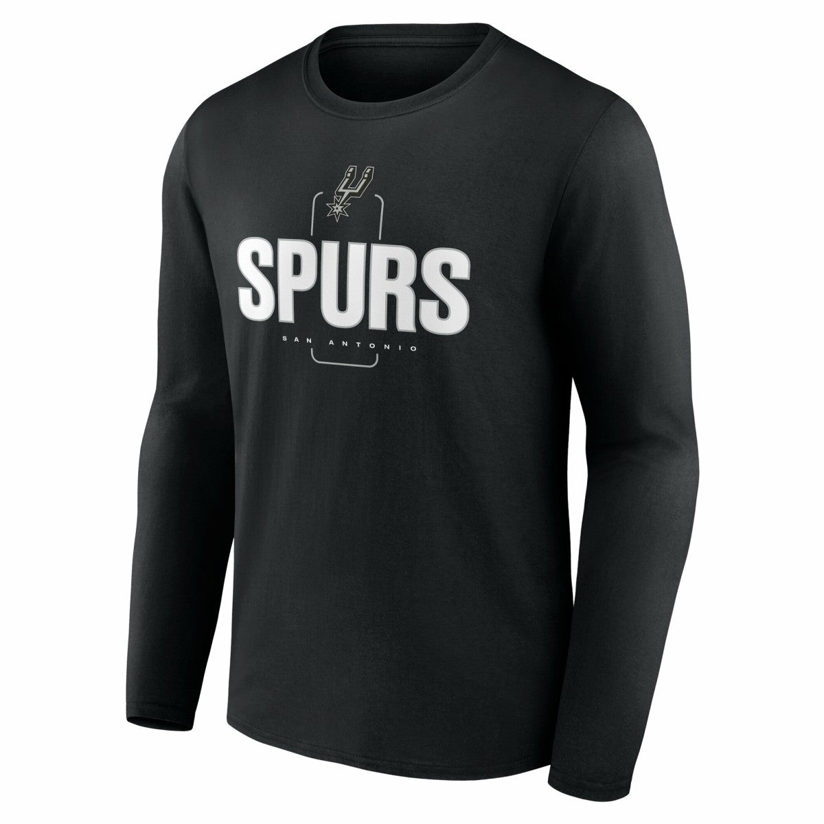 San Antonio Spurs Center Court Name & Number Custom Long Sleeve T-Shirt Black