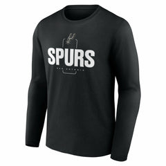 San Antonio Spurs Center Court Name & Number Custom Long Sleeve T-Shirt Black