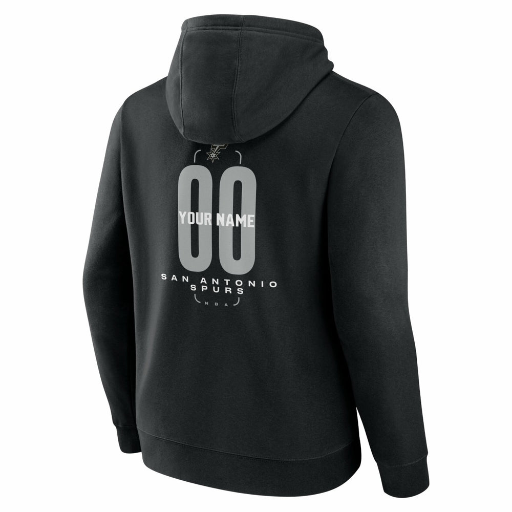 San Antonio Spurs Center Court Name & Number Custom Hoodie Black