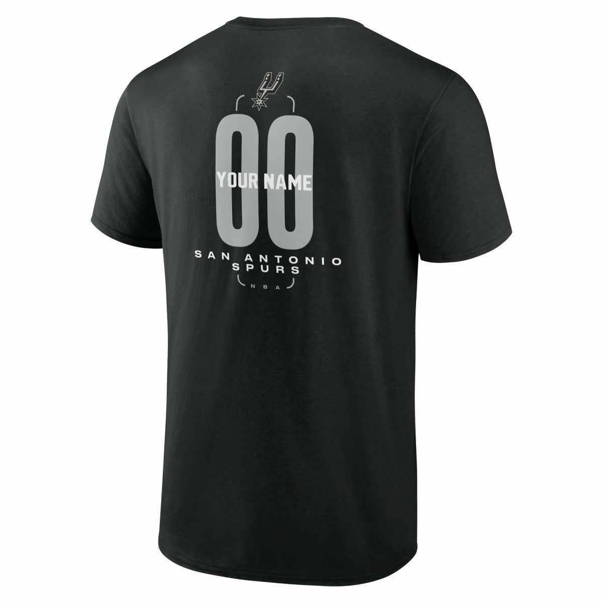 San Antonio Spurs Center Court Name & Number Custom T-Shirt Black