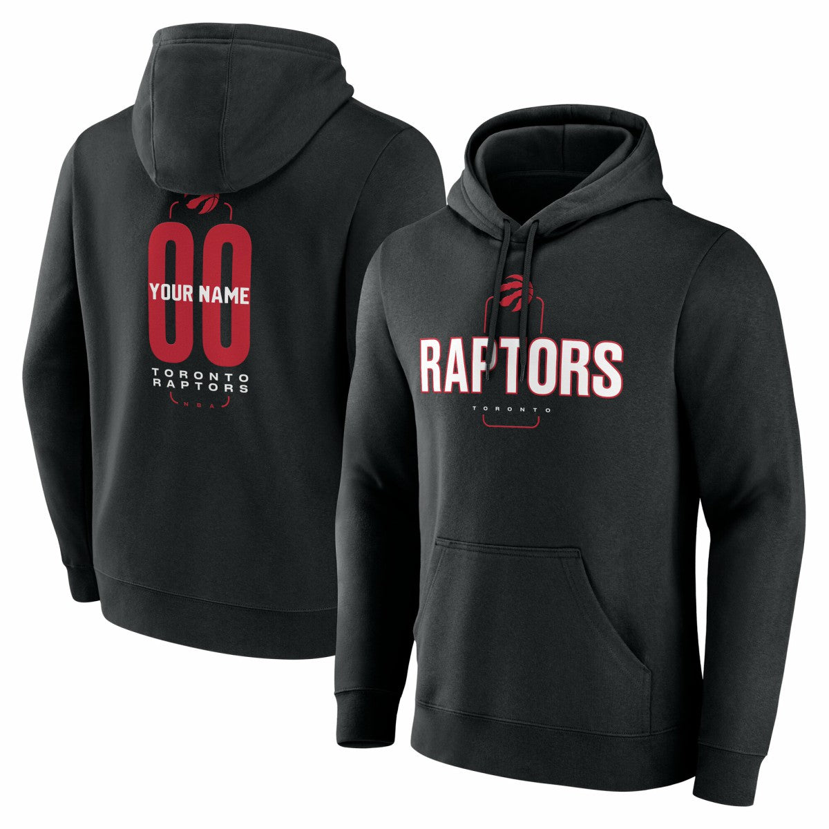 Toronto Raptors Center Court Name & Number Custom Hoodie Black