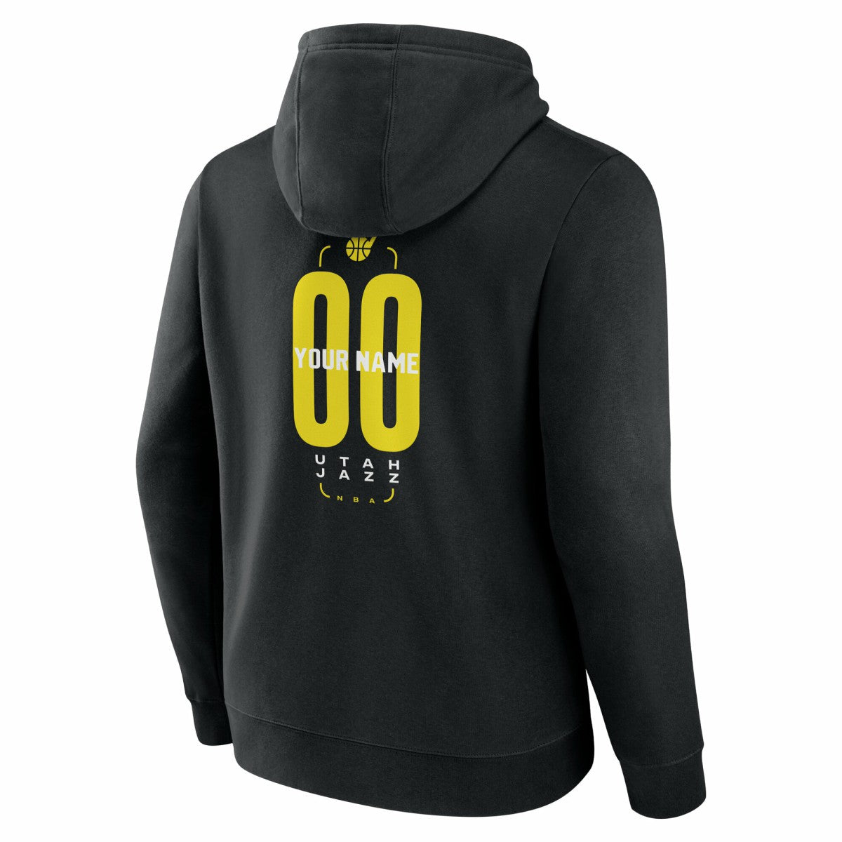 Utah Jazz Center Court Name & Number Custom Hoodie Black