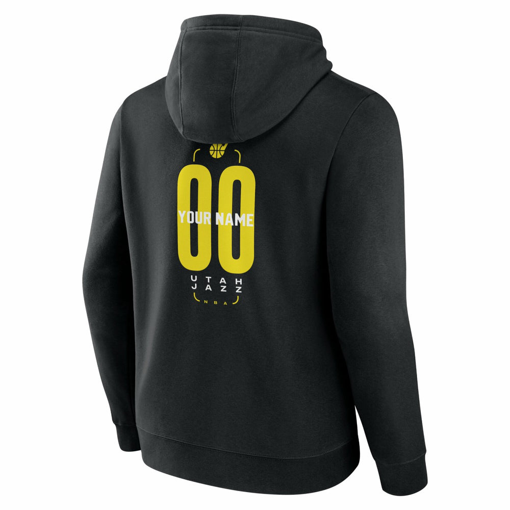 Utah Jazz Center Court Name & Number Custom Hoodie Black