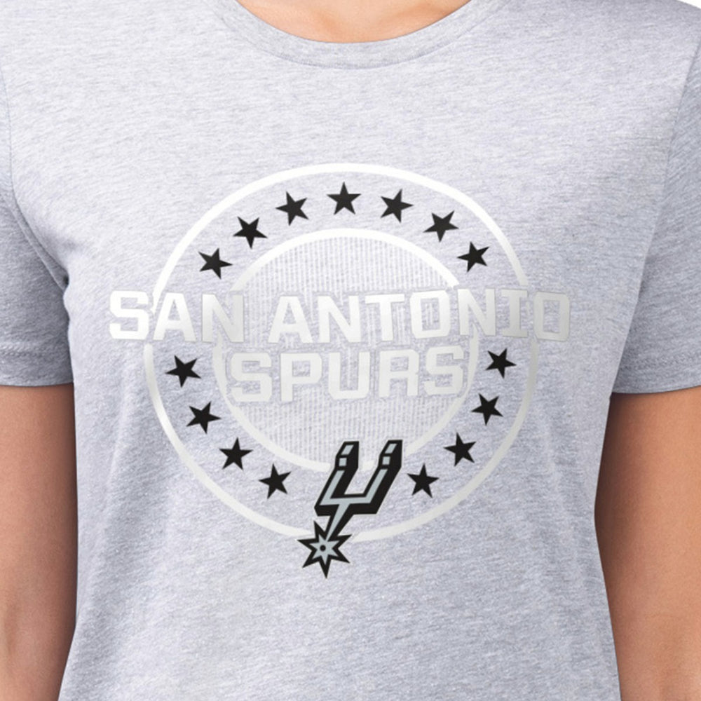 San Antonio Spurs G-III 4Her by Carl Banks Women's Super-Slim Lightweight Pinstripe Circle Graphic T-Shirt Gray