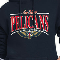 New Orleans Pelicans Starter Women's Arch Stripe Fleece Hoodie Navy