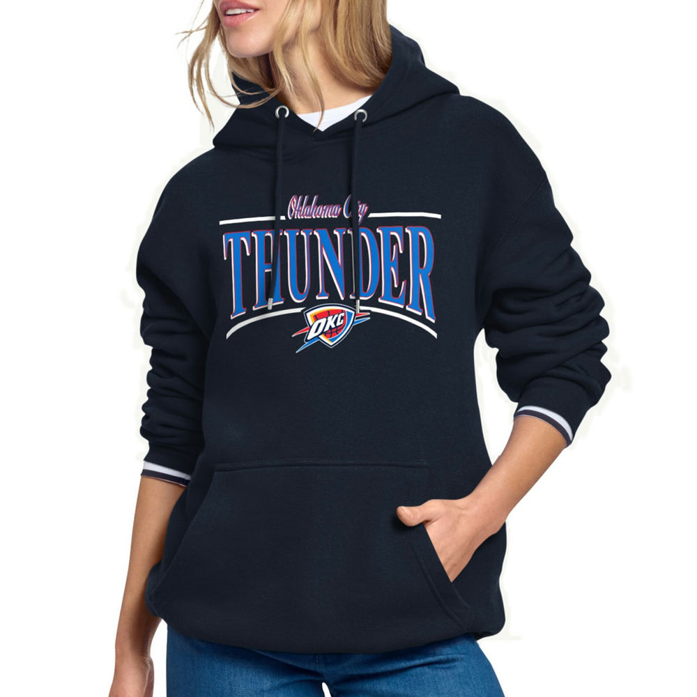 Oklahoma City Thunder Starter Women's Arch Stripe Fleece Hoodie Navy