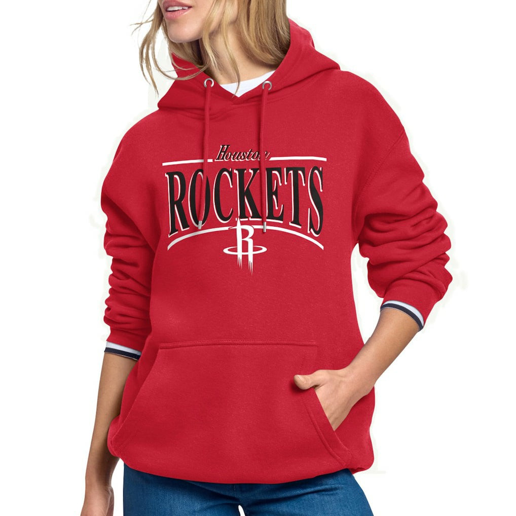Houston Rockets Starter Women's Arch Stripe Fleece Hoodie Red