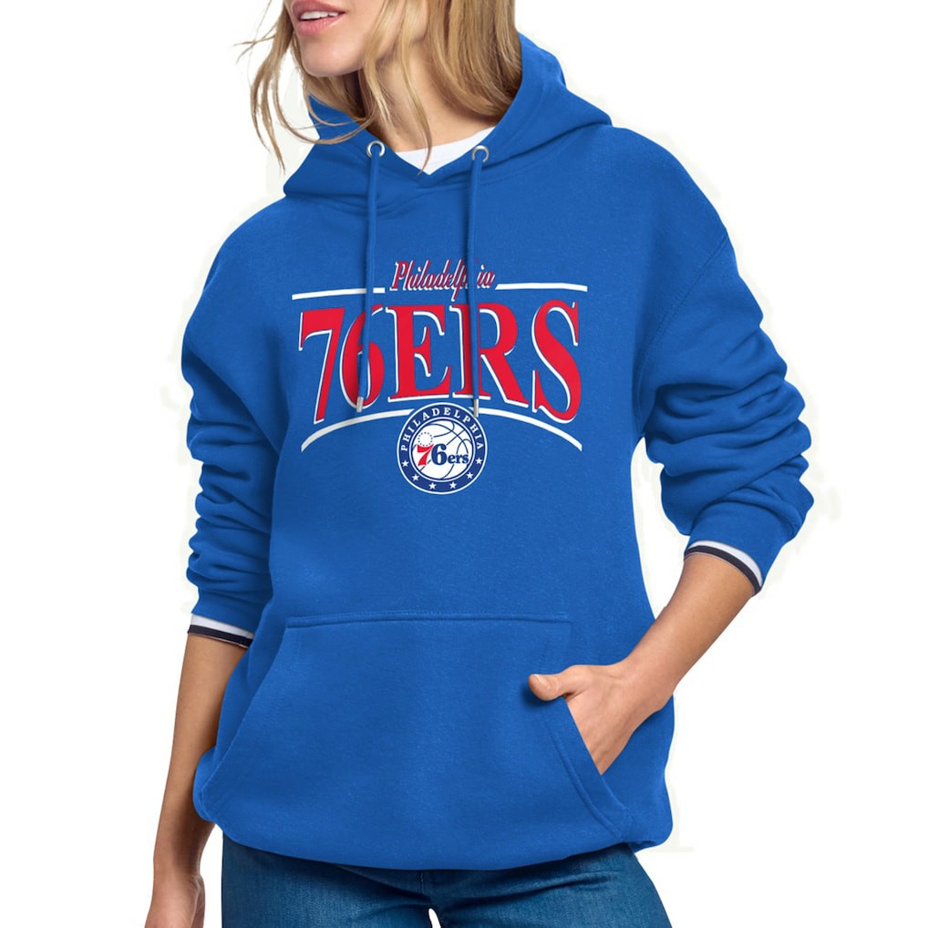 Philadelphia 76ers Starter Women's Arch Stripe Fleece Hoodie Royal