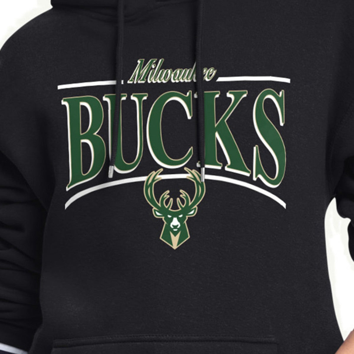 Milwaukee Bucks Starter Women's Arch Stripe Fleece Hoodie Black