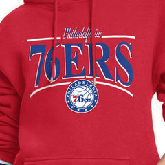 Philadelphia 76ers Starter Women's Arch Stripe Fleece Hoodie Red