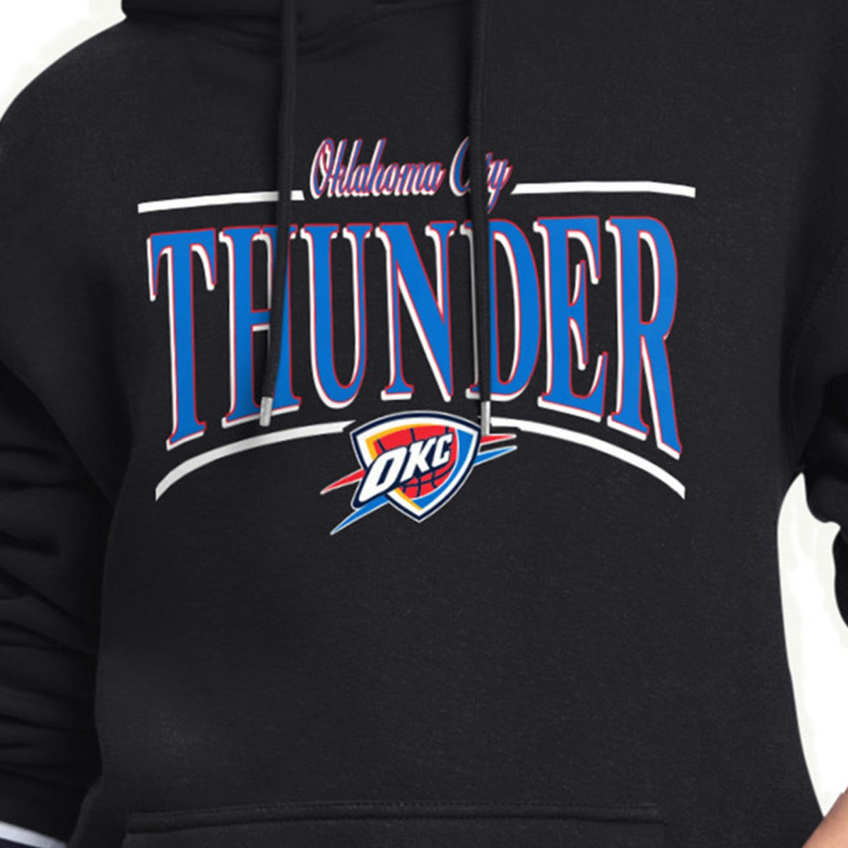 Oklahoma City Thunder Starter Women's Arch Stripe Fleece Hoodie Black