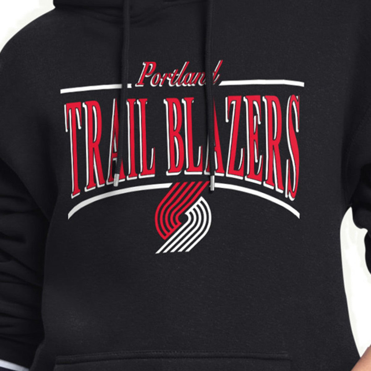 Portland Trail Blazers Starter Women's Arch Stripe Fleece Hoodie Black