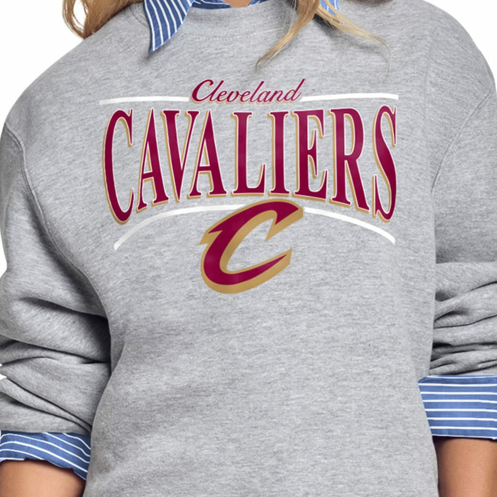 Cleveland Cavaliers Starter Women's Arch Stripe Fleece Crewneck Sweatshirt Gray