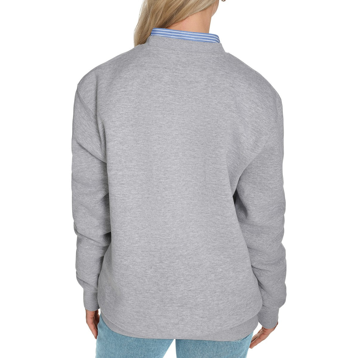 Milwaukee Bucks Starter Women's Arch Stripe Fleece Crewneck Sweatshirt Gray