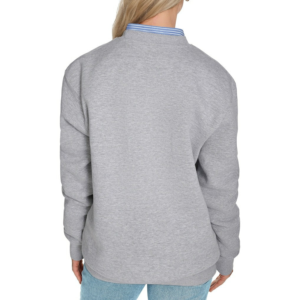 Chicago Bulls Starter Women's Arch Stripe Fleece Crewneck Sweatshirt Gray