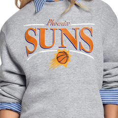 Phoenix Suns Starter Women's Arch Stripe Fleece Crewneck Sweatshirt Gray