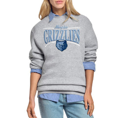 Memphis Grizzlies Starter Women's Arch Stripe Fleece Crewneck Sweatshirt Gray