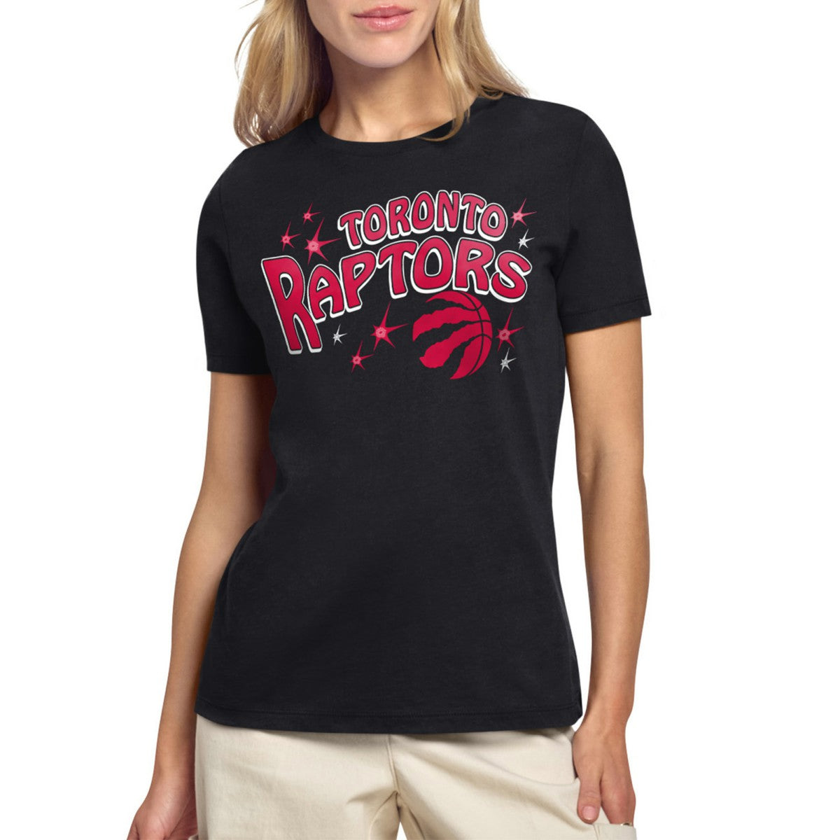 Toronto Raptors Starter Women's Fireworks T-Shirt Black