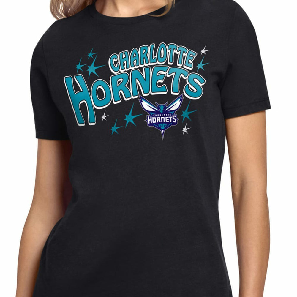 Charlotte Hornets Starter Women's Fireworks T-Shirt Black