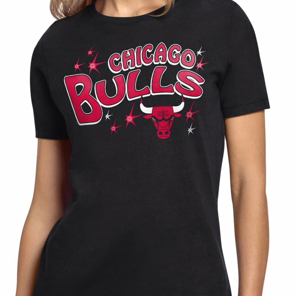Chicago Bulls Starter Women's Fireworks T-Shirt Black