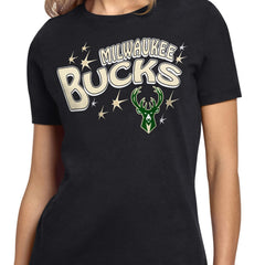 Milwaukee Bucks Starter Women's Fireworks T-Shirt Black