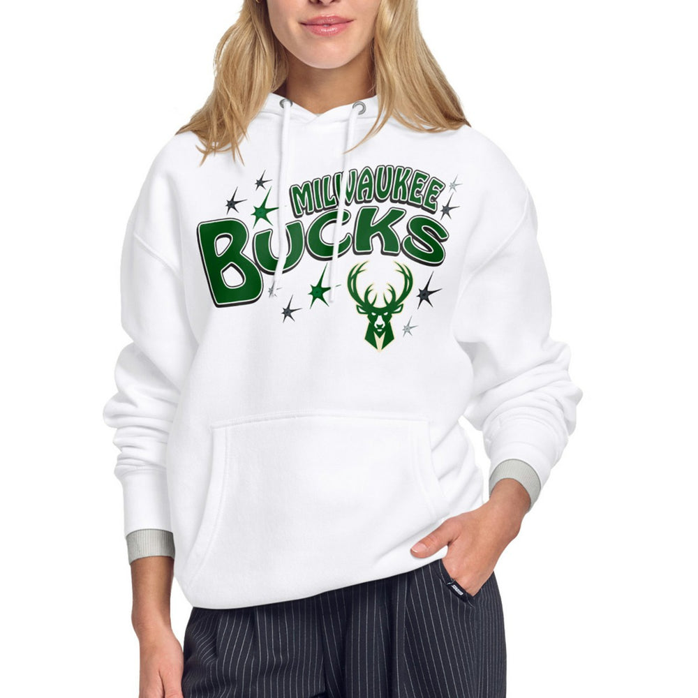 Milwaukee Bucks Starter Women's Fireworks Fleece Hoodie White