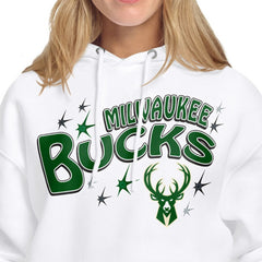 Milwaukee Bucks Starter Women's Fireworks Fleece Hoodie White