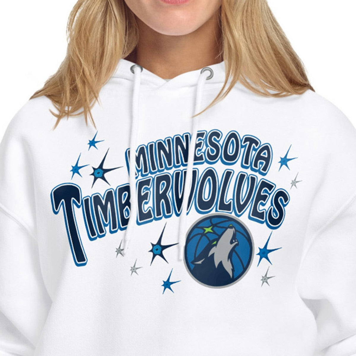 Minnesota Timberwolves Starter Women's Fireworks Fleece Hoodie White
