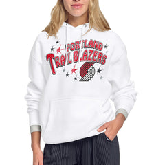 Portland Trail Blazers Starter Women's Fireworks Fleece Hoodie White