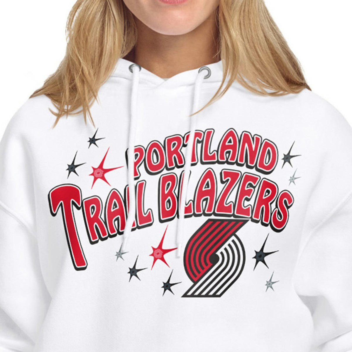 Portland Trail Blazers Starter Women's Fireworks Fleece Hoodie White