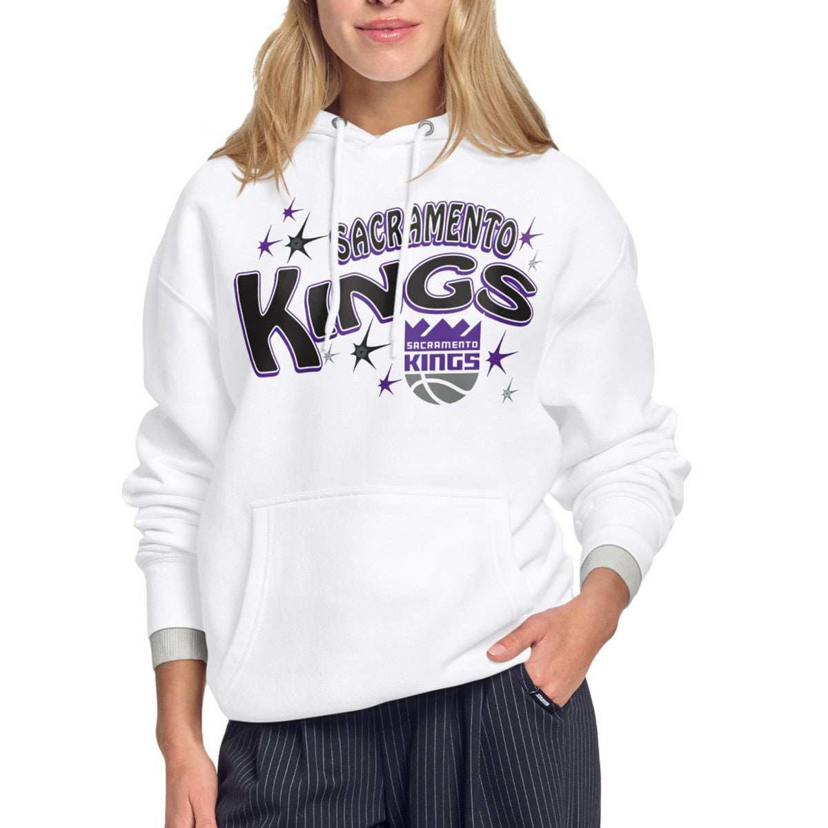 Sacramento Kings Starter Women's Fireworks Fleece Hoodie White