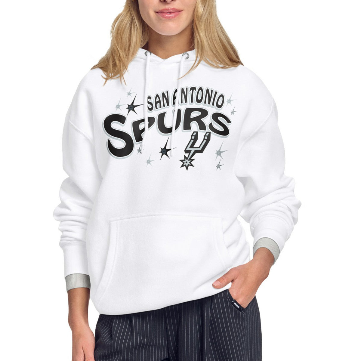 San Antonio Spurs Starter Women's Fireworks Fleece Hoodie White