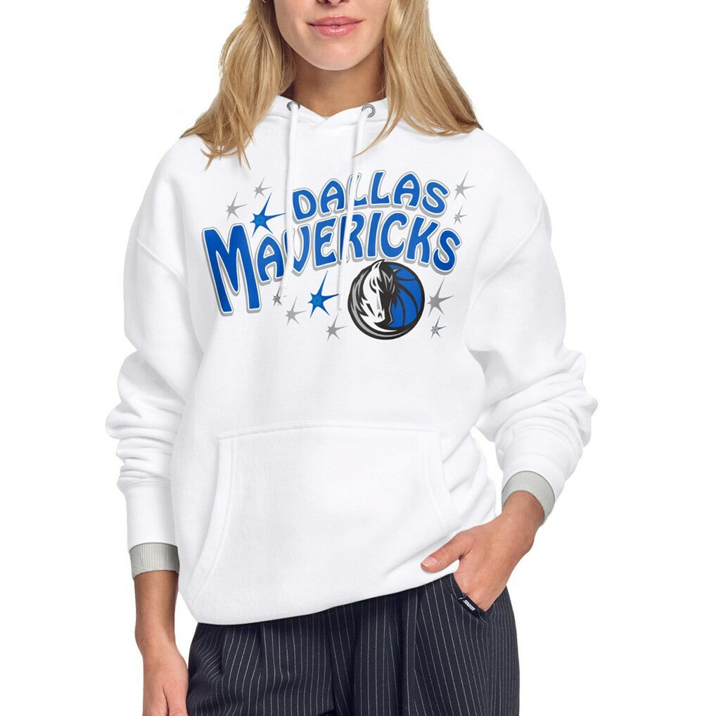 Dallas Mavericks Starter Women's Fireworks Fleece Hoodie White