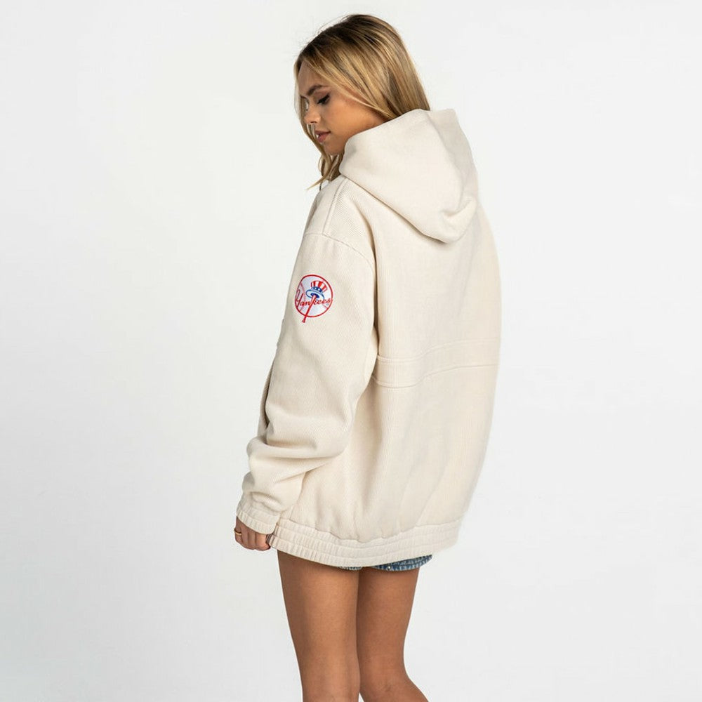 New York Yankees The Wild Collective Women's Oversized Cord Hoodie Near Me
