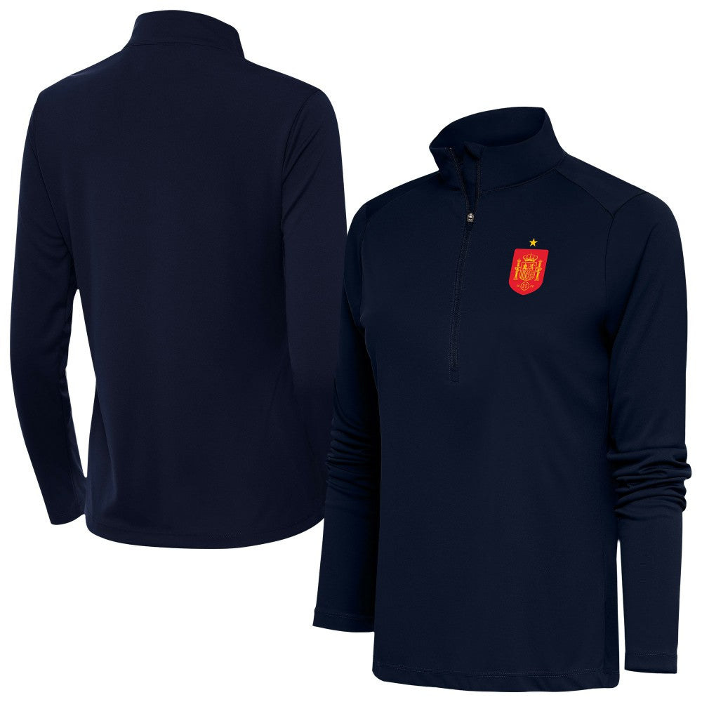 Spain National Team Antigua Women's Statement Half-Zip Pullover Navy