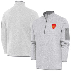 Spain National Team Antigua Elevate Quarter-Zip Pullover Heather Gray