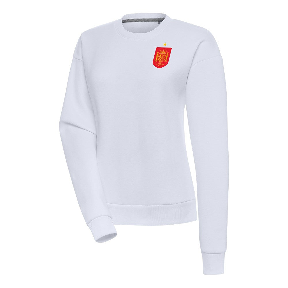 Spain National Team Antigua Women's Takeover Fleece Sweatshirt White