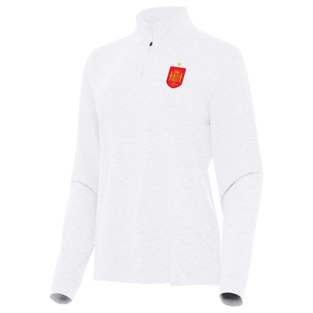 Spain National Team Antigua Women's Quarter-Zip Pullover White