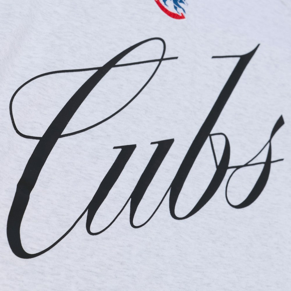 Chicago Cubs Mitchell & Ness Women's Script Cropped Boxy T-Shirt Outlet