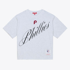 Philadelphia Phillies Mitchell & Ness Women's Script Cropped Boxy T-Shirt Sale