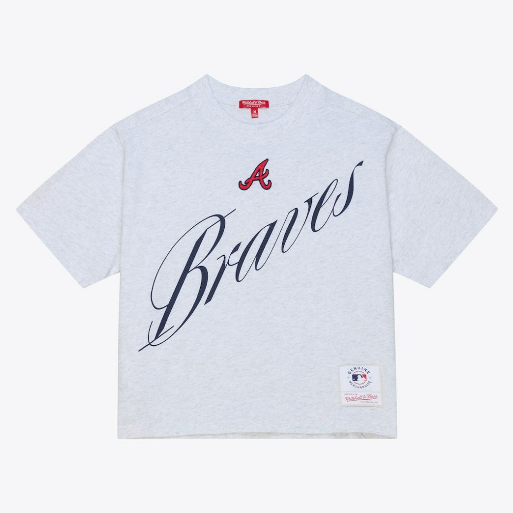 Atlanta Braves Mitchell & Ness Women's Script Cropped Boxy T-Shirt Online