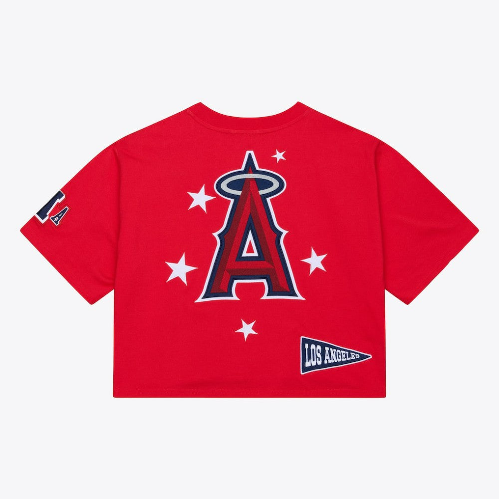 Los Angeles Angels Mitchell & Ness Women's Pep Rally Cropped Boxy T-Shirt for sale