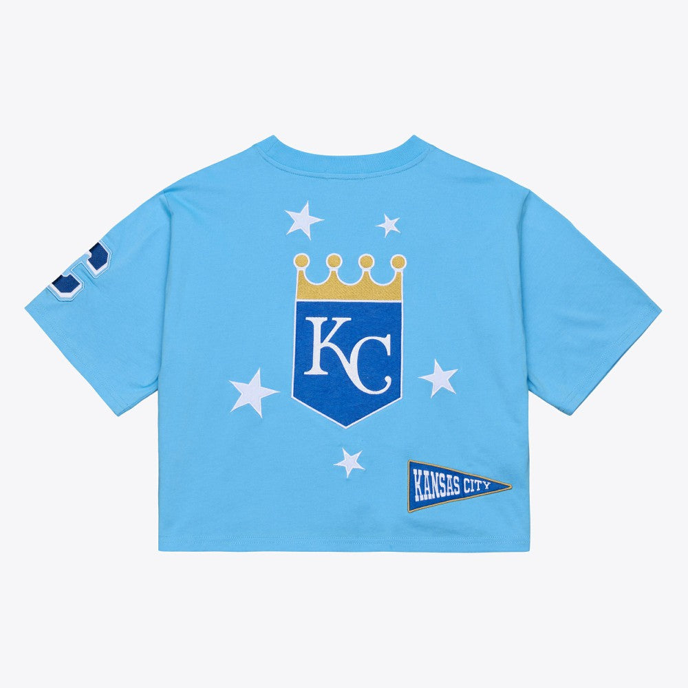Kansas City Royals Mitchell & Ness Women's Pep Rally Cropped Boxy T-Shirt Near Me