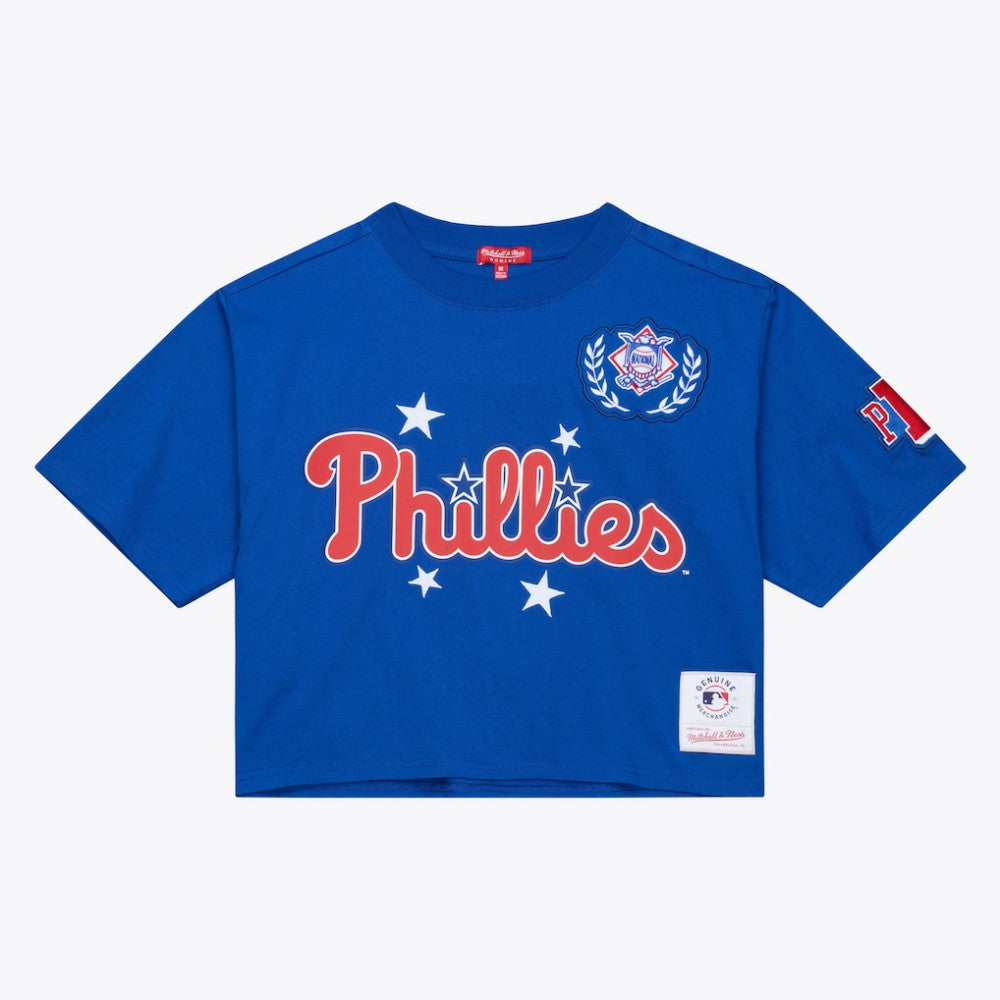Philadelphia Phillies Mitchell & Ness Women's Pep Rally Cropped Boxy T-Shirt for sale
