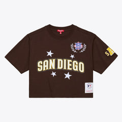 San Diego Padres Mitchell & Ness Women's Pep Rally Cropped Boxy T-Shirt for sale