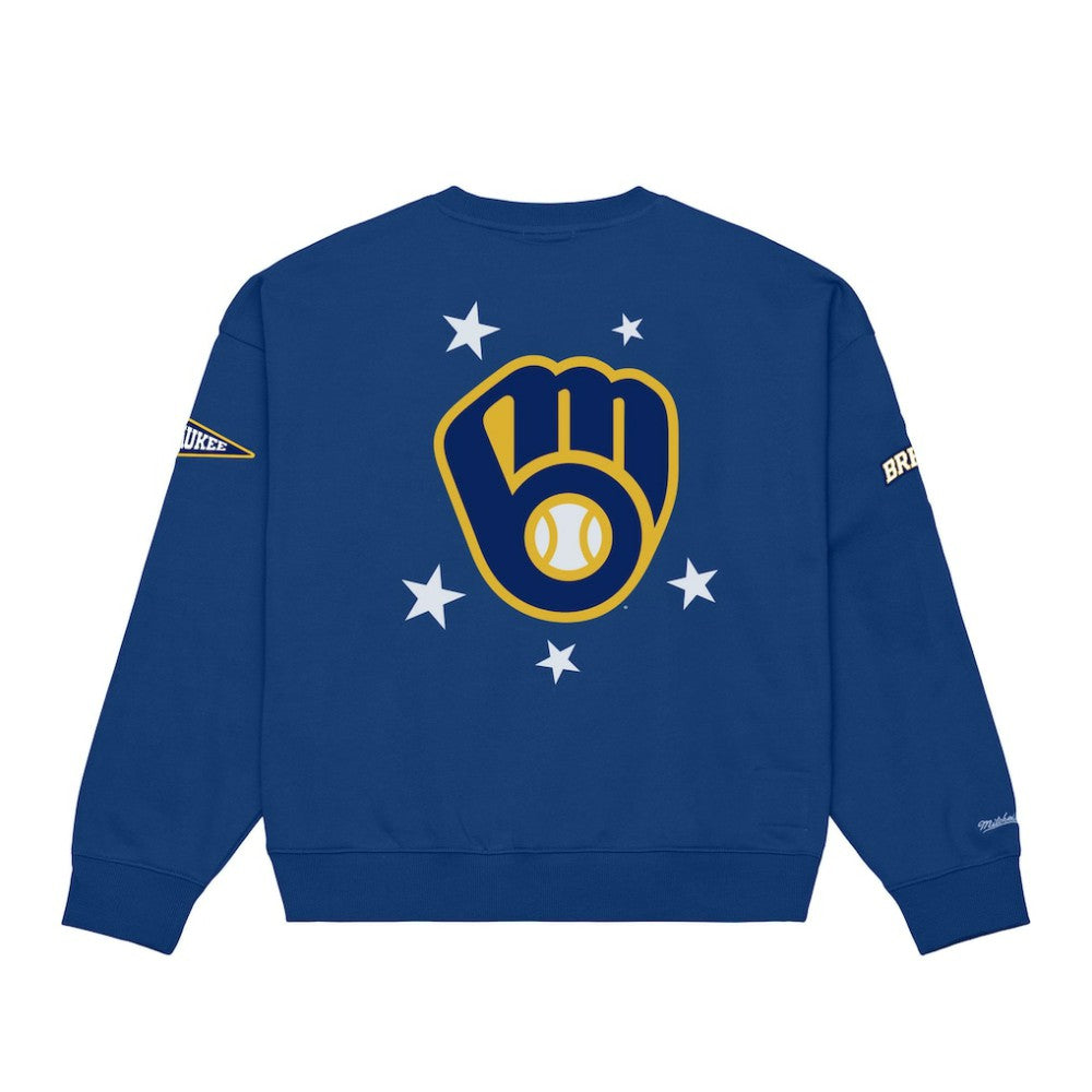 Milwaukee Brewers Mitchell & Ness Women's Pep Rally Sweatshirt Sale